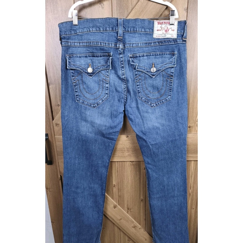 True Religion Ricky Straight Jeans Mens 40 flap pocket y2k denim